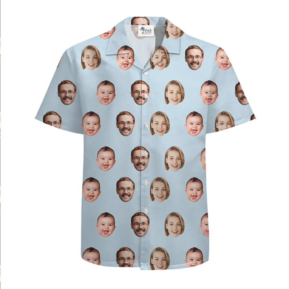 Custom Multiple Face Hawaiian Shirt with Your Favorite Color and New Live Preview
