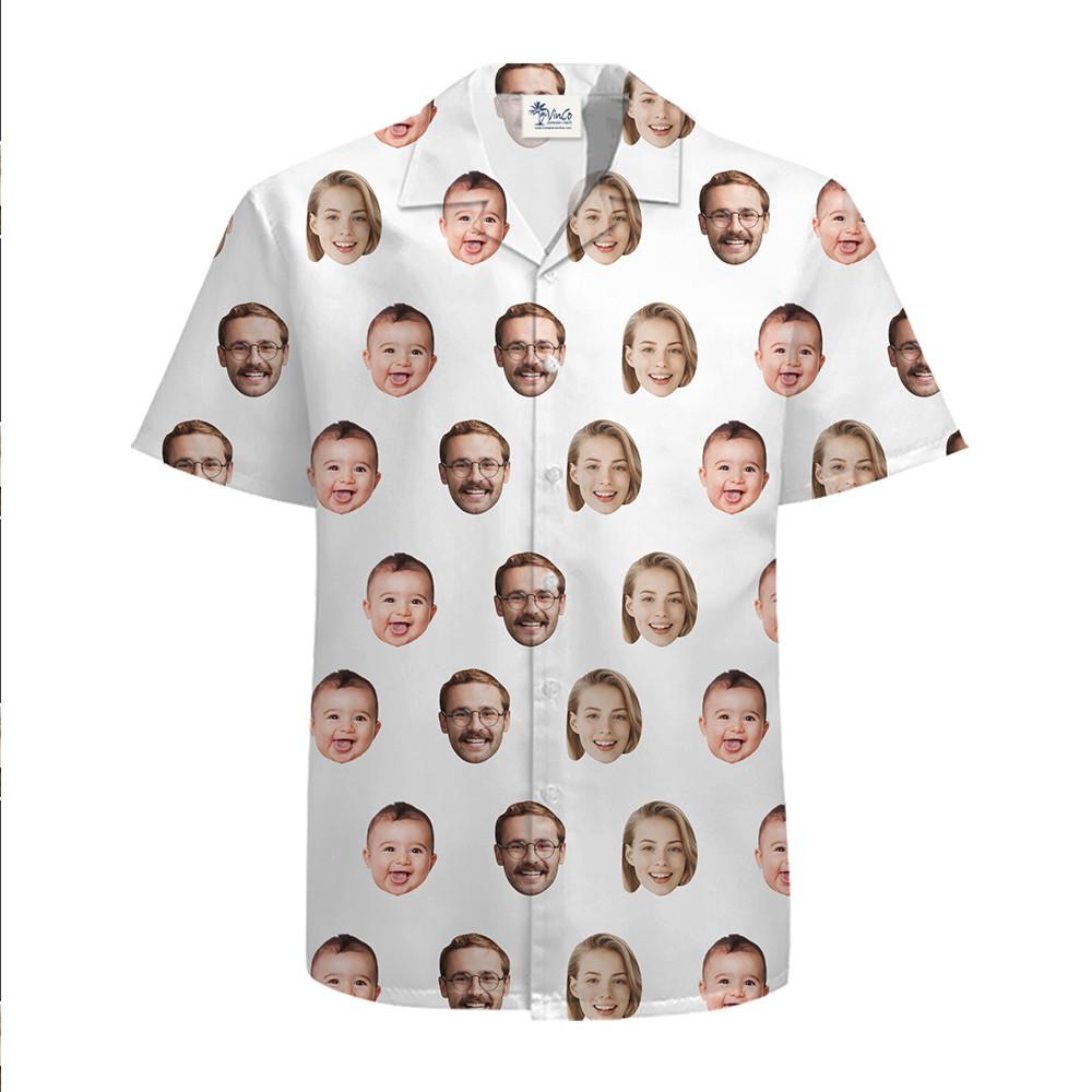 Custom Multiple Face Hawaiian Shirt with Your Favorite Color and New Live Preview