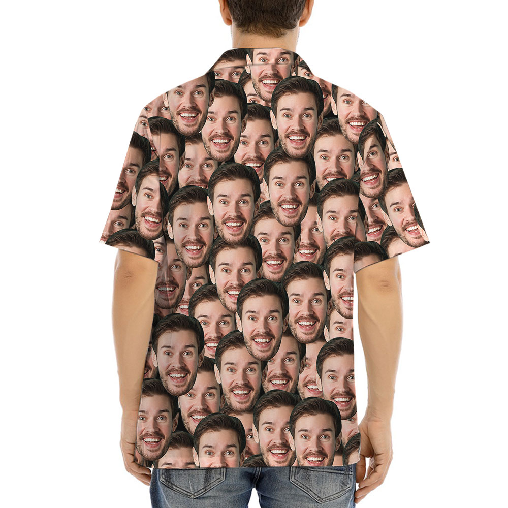 Custom Face Hawaiian Shirt Personalized Photo Print With New Live Preview