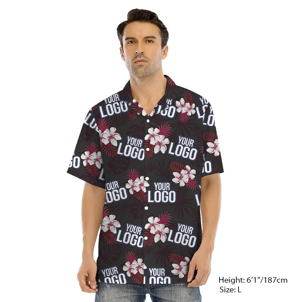 Floral Black Matching Hawaiian Family Outfits With Logo