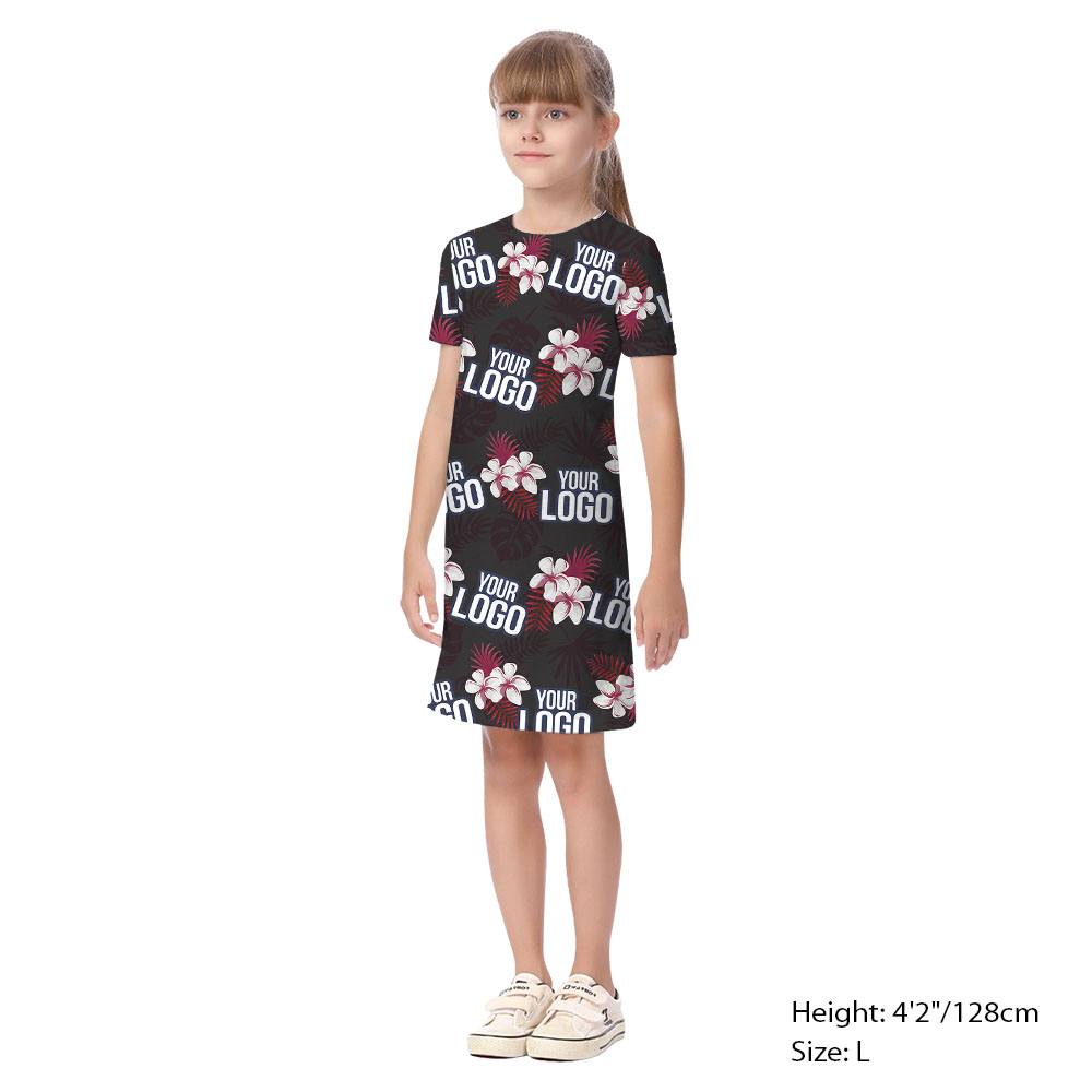 Floral Black Matching Hawaiian Family Outfits With Logo