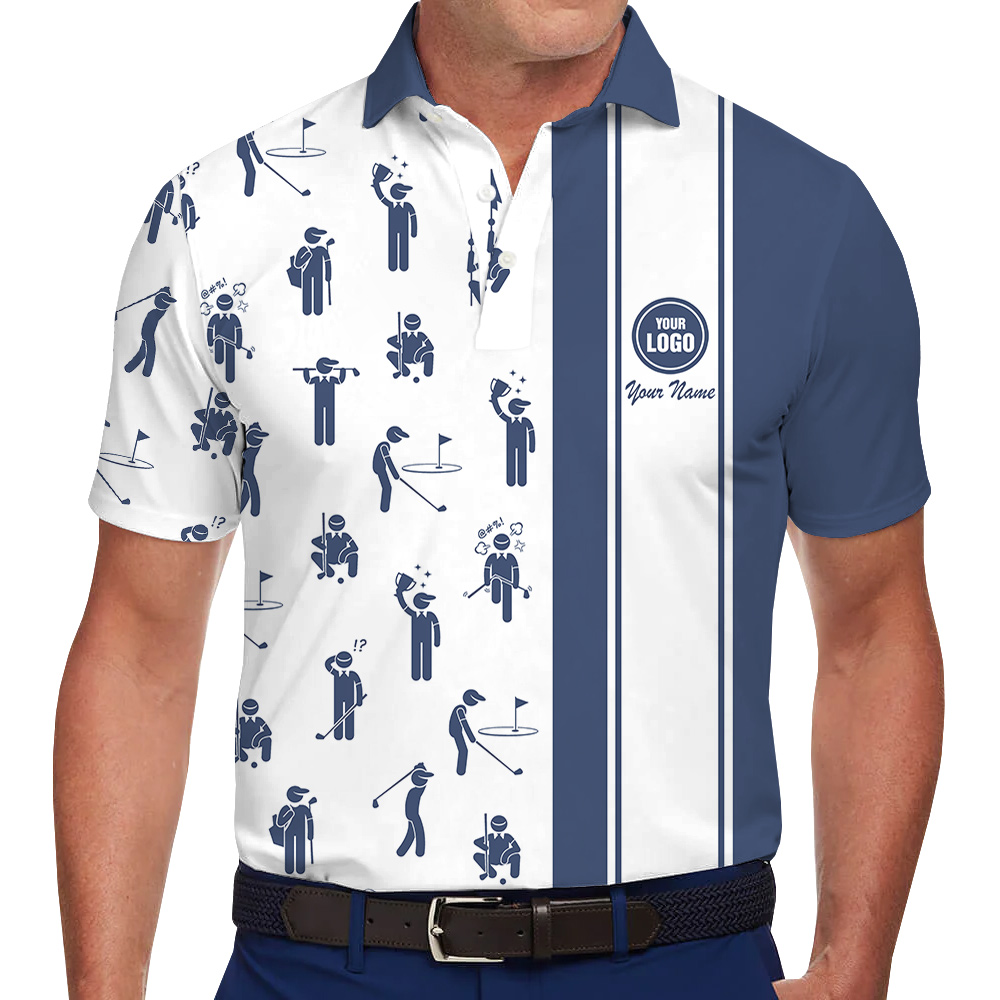 Unique Custom Golf Logo And Team Name Polo Shirt Navy - variant image 1
