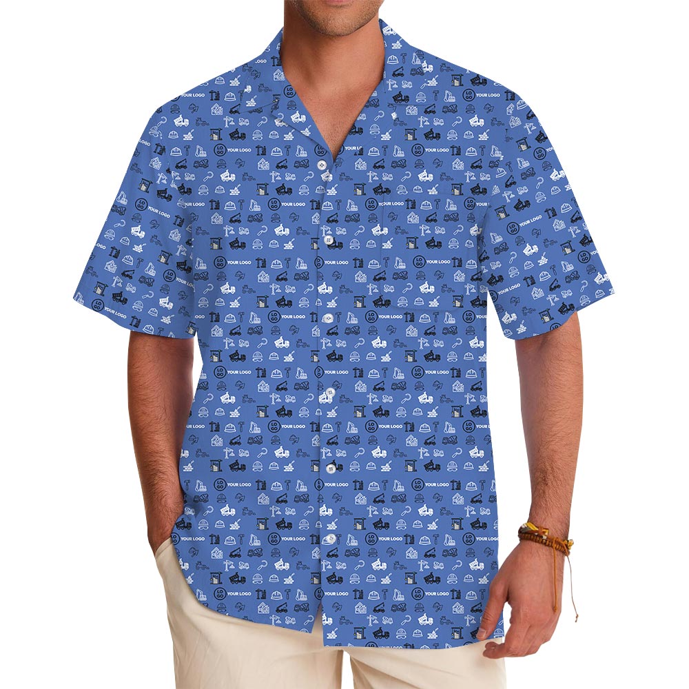 [Live Preview] Custom Hawaiian Shirt with Small Company Logo - variant image 1