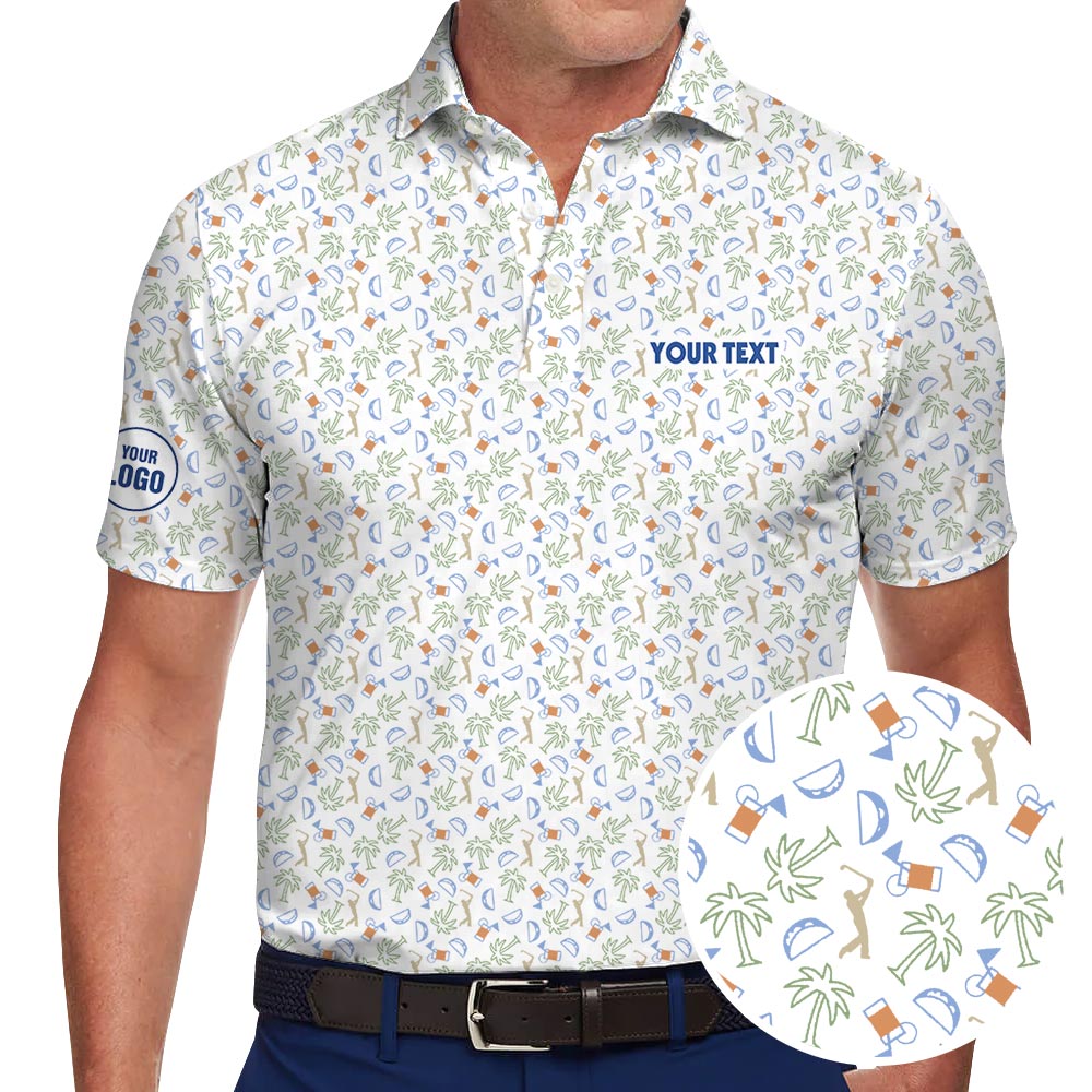 Custom Logo And Name Golf Polo Shirt For Team White - variant image 1