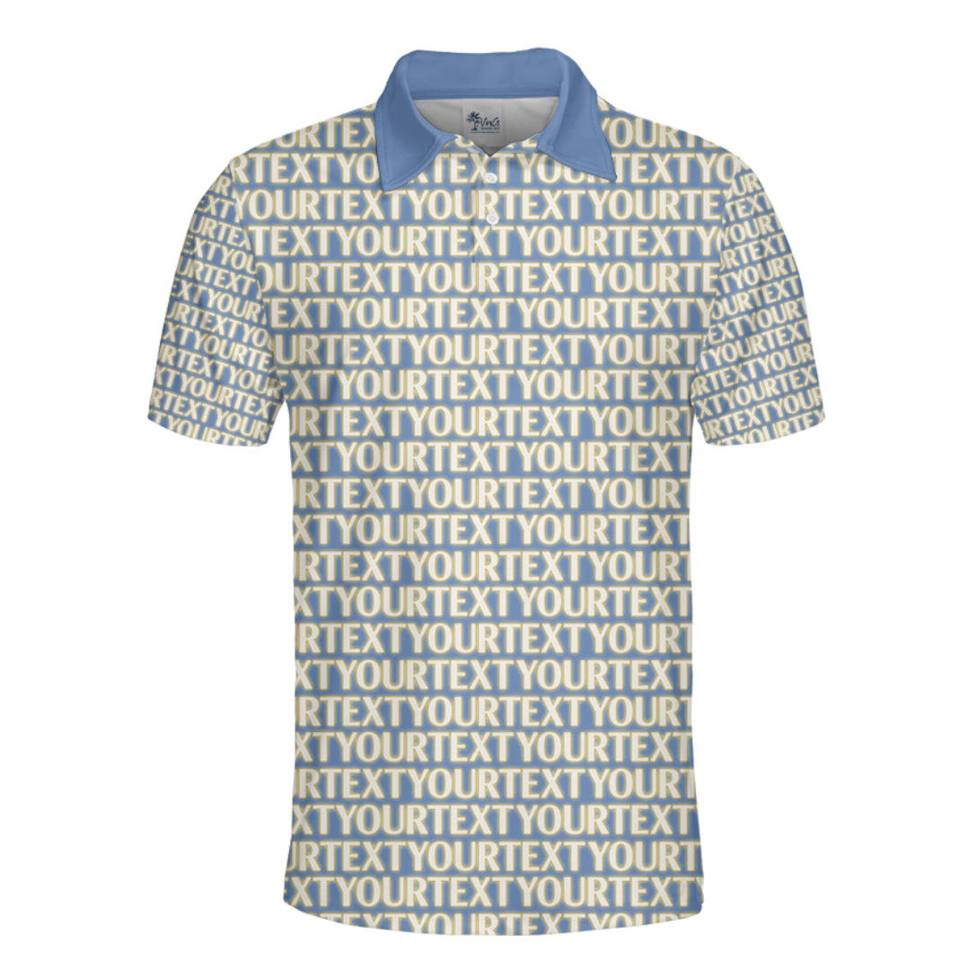 Custom Text Pattern Polo Shirt for Personal Branding - variant image 1