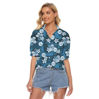 [Logo + Color] Custom Hawaiian Crop Top with Hibiscus Design and Dynamic Preview