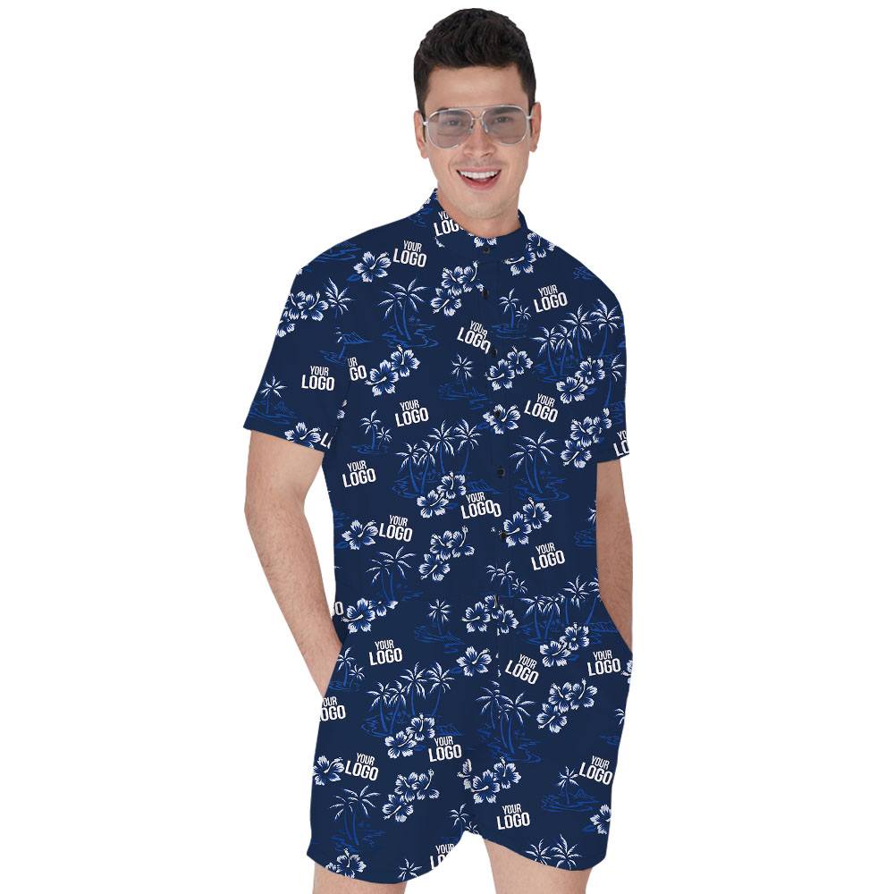 [Multiple Logos] Custom Navy Blue Male Romper with New Live preview - variant image 1