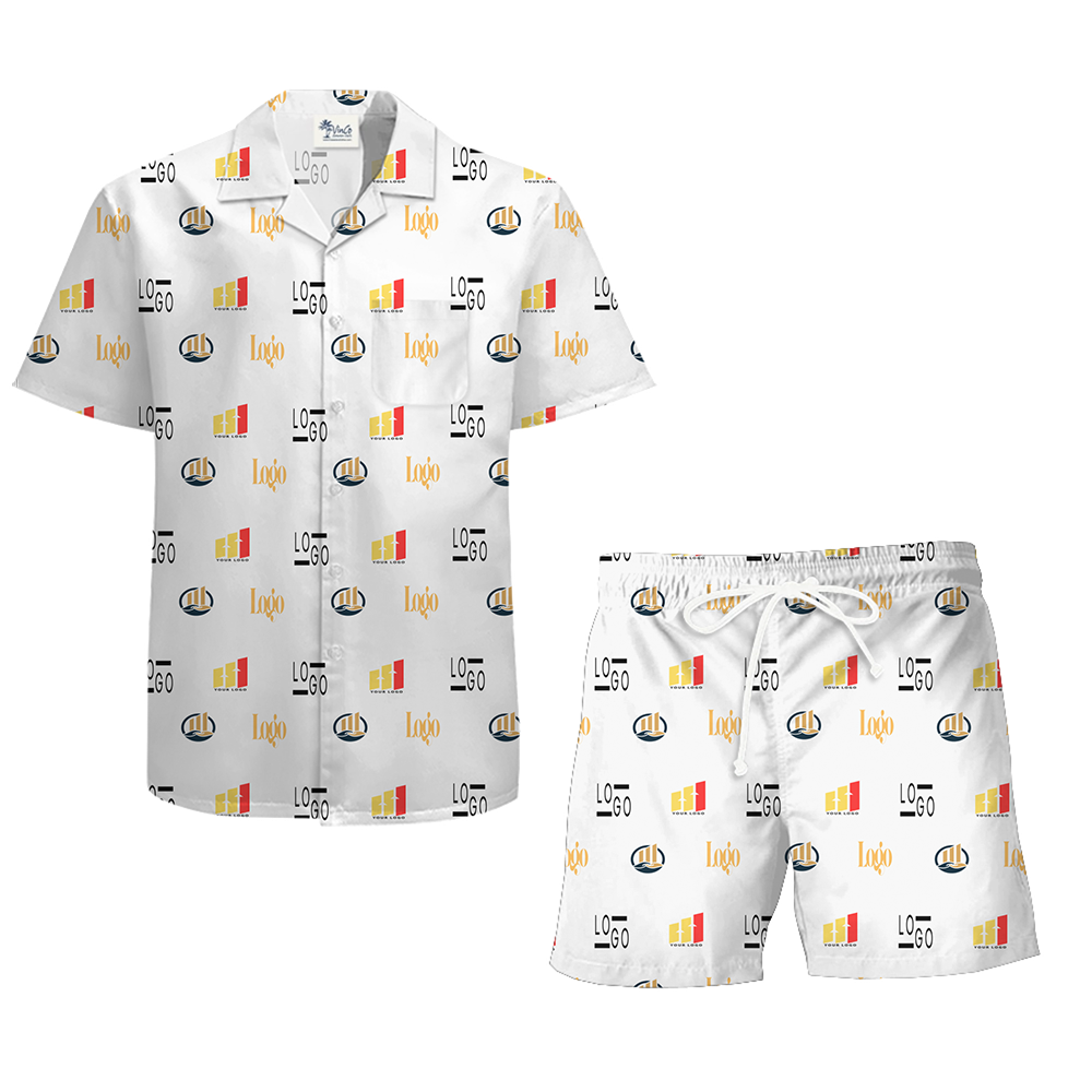 [Multiple Logo] Custom Hawaiian Shirts and Shorts with Small Logo and Ultimate Live Preview