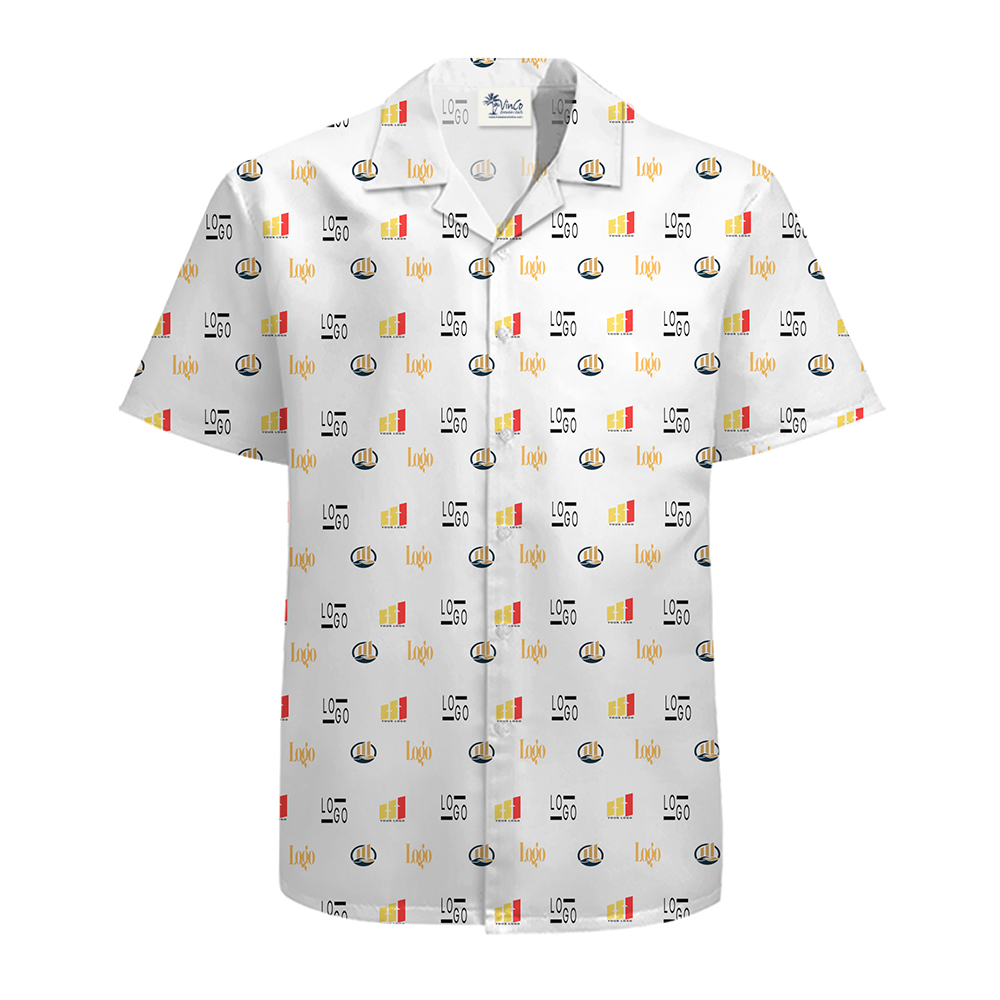 [Small Logo + Color] Custom Multiple Logo Hawaiian Shirt with New Live Preview