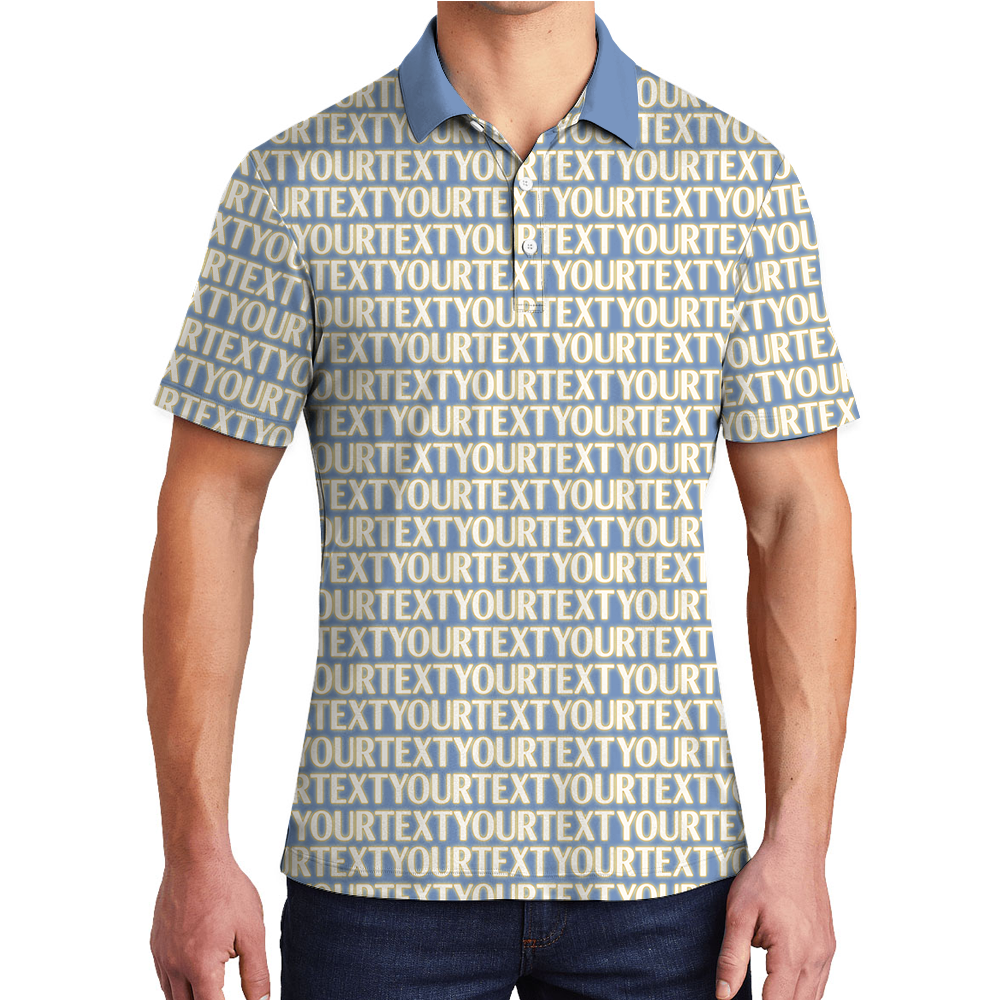 Custom Text Pattern Polo Shirt for Personal Branding