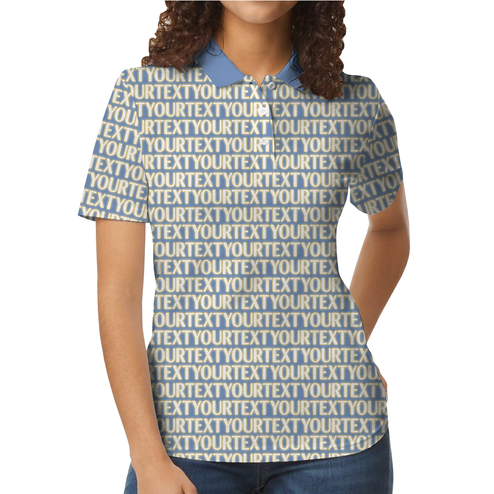 Custom Text Pattern Polo Shirt for Personal Branding