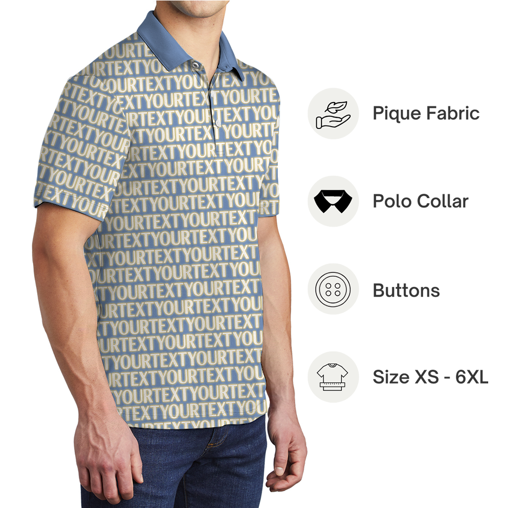 Custom Text Pattern Polo Shirt for Personal Branding
