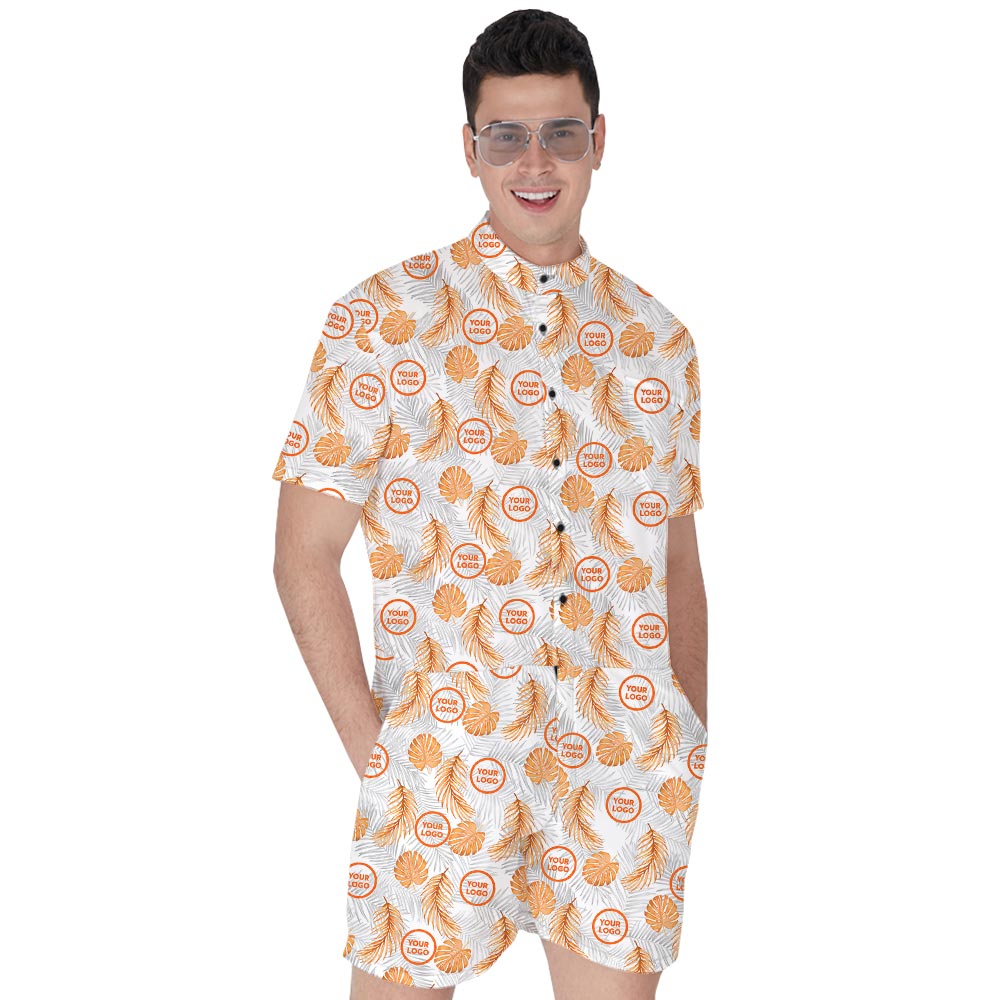 Custom Men’s Hawaiian Romper – Tropical Fern Pattern with New Live Preview