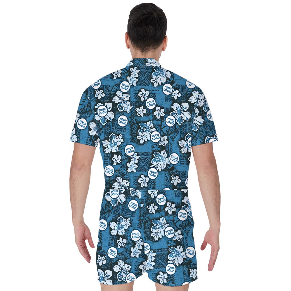 Custom Hawaiian Hibiscus Romper with Logo and Ultimate Live Preview