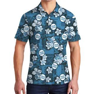 [Logo + Color] Custom Hawaiian Hibiscus Polo with Ultimate Instant Preview