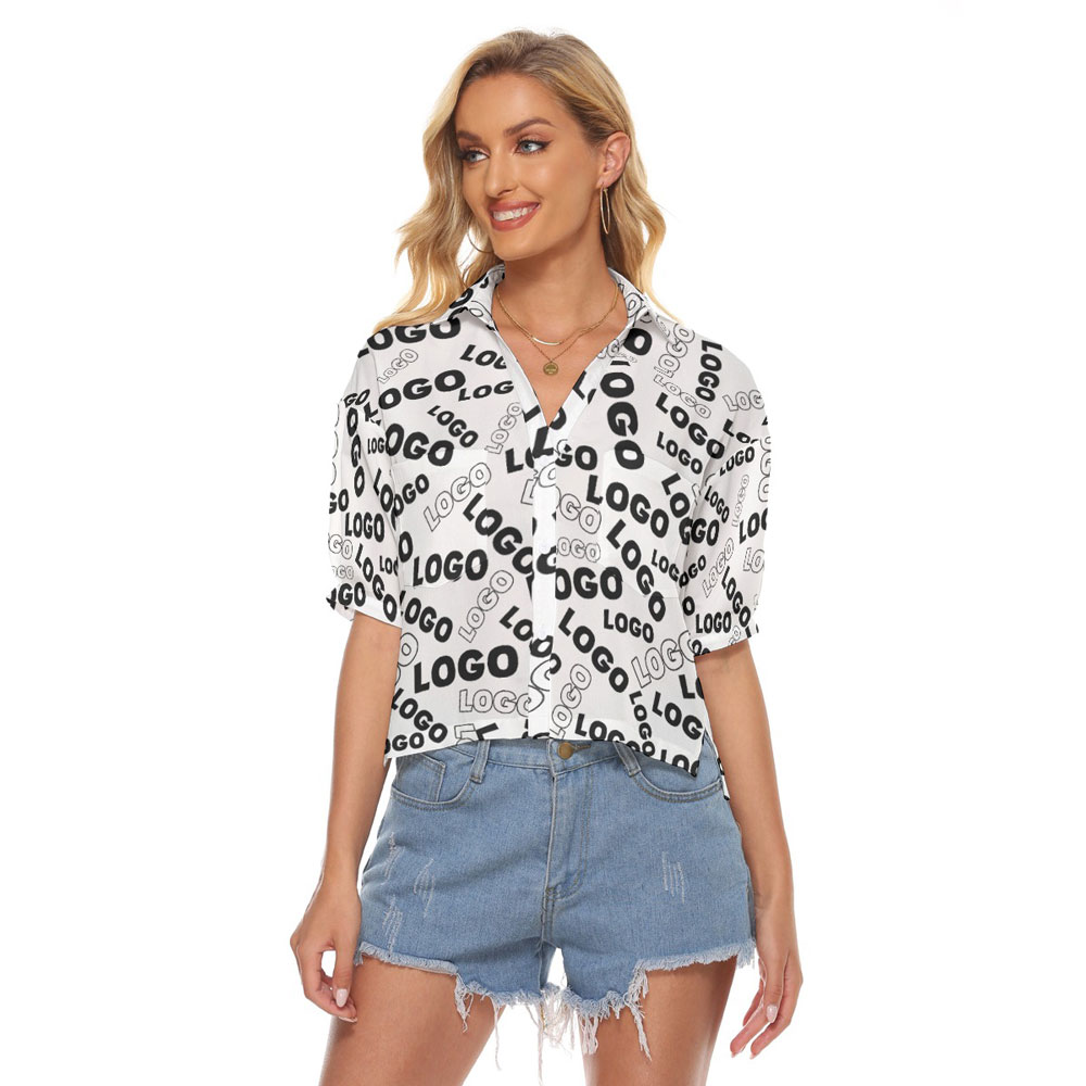 Custom Multiple Logo Women's Croptop Shirt - variant image 1