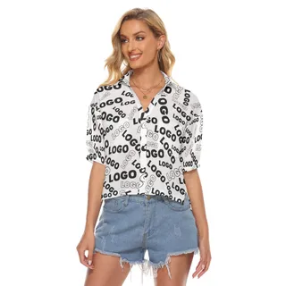 Custom Multiple Logo Women's Croptop Shirt