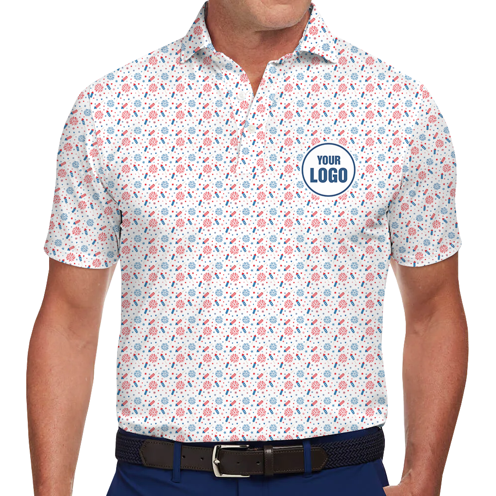 Patriotic Custom Golf Polo Shirt with Company Logo - variant image 1