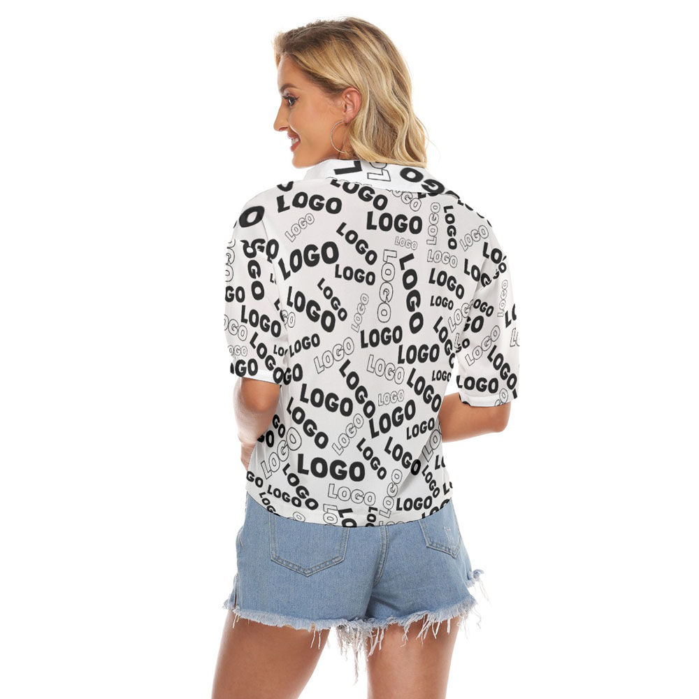 [Live Preview] Custom Company Logo Women Hawaiian Crop Tops