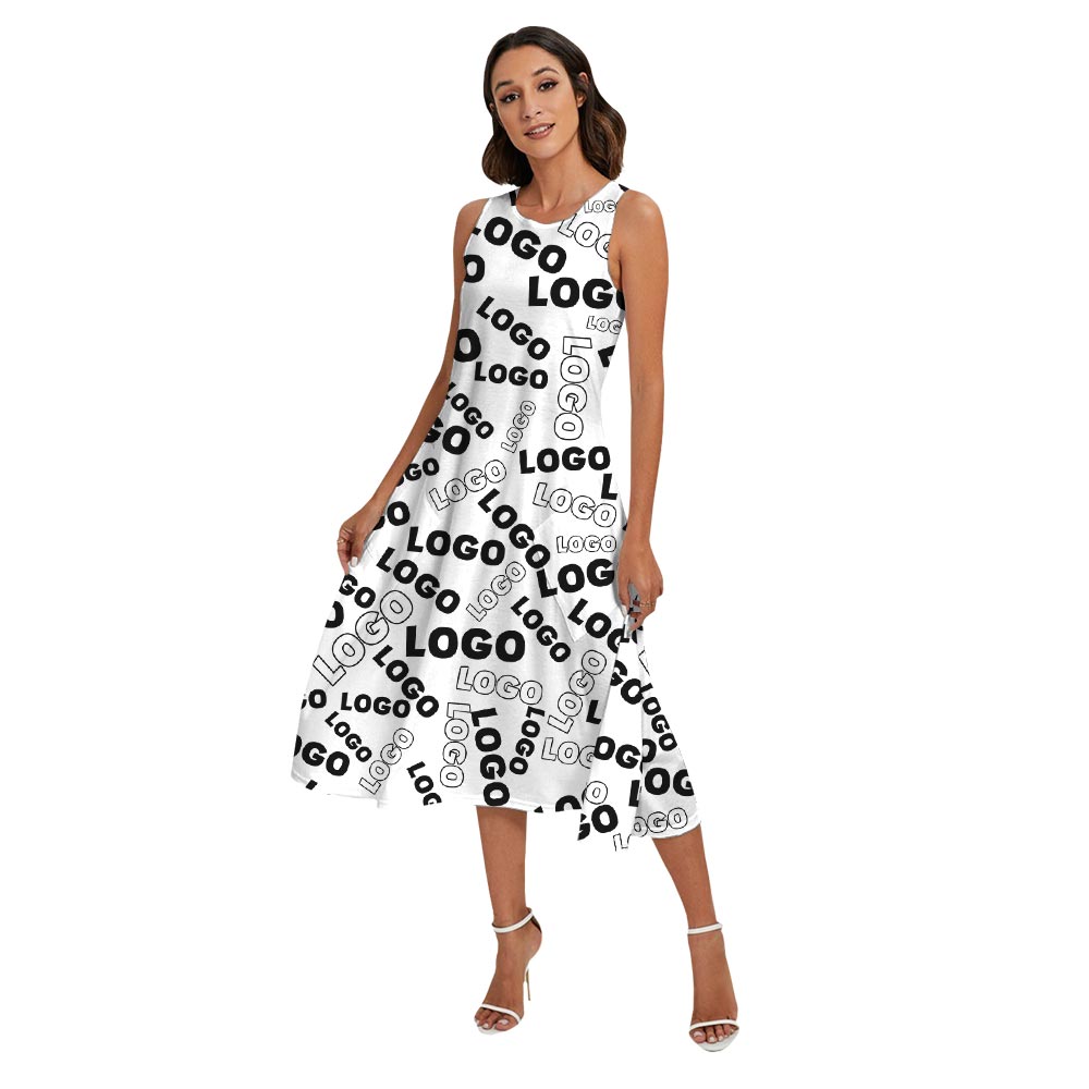 Fully Custom Logo Matching Hawaiian Shirt And Dress For Family