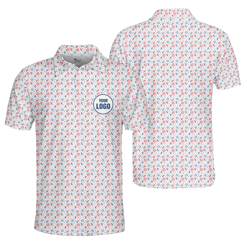 Patriotic Custom Golf Polo Shirt with Company Logo