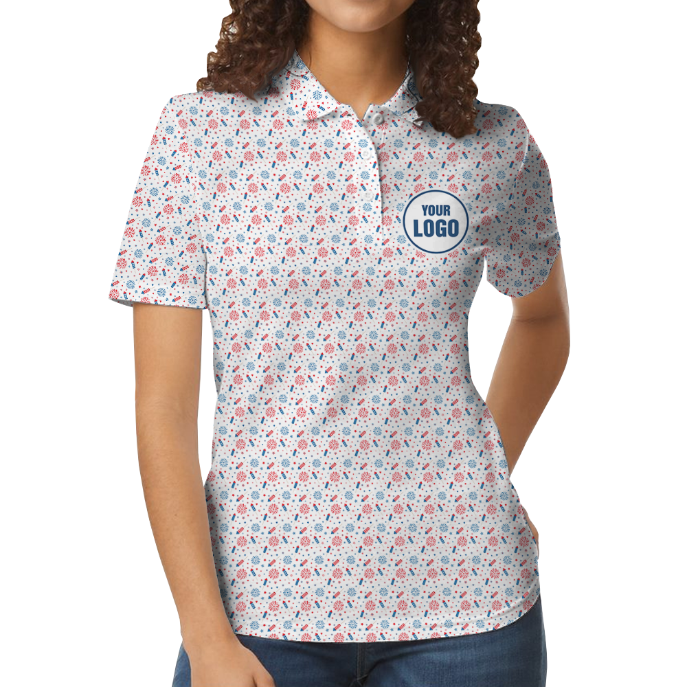 Patriotic Custom Golf Polo Shirt with Company Logo