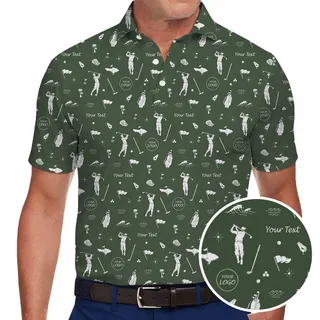 Custom Golf Polo Shirt With Small Logo And Text
