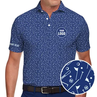 Personalized Golf Logo Polo Shirt For Team Navy