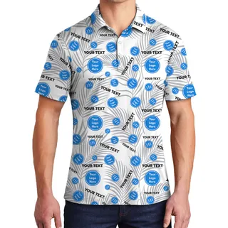 Personalized Print Tropical Leaf Polo Shirts