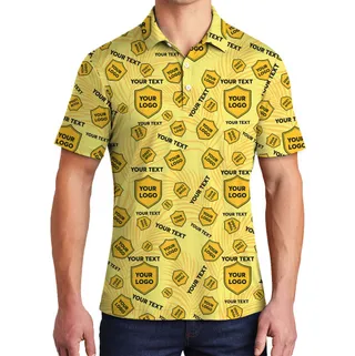 Custom Logo And Text Tropical Polo Shirt