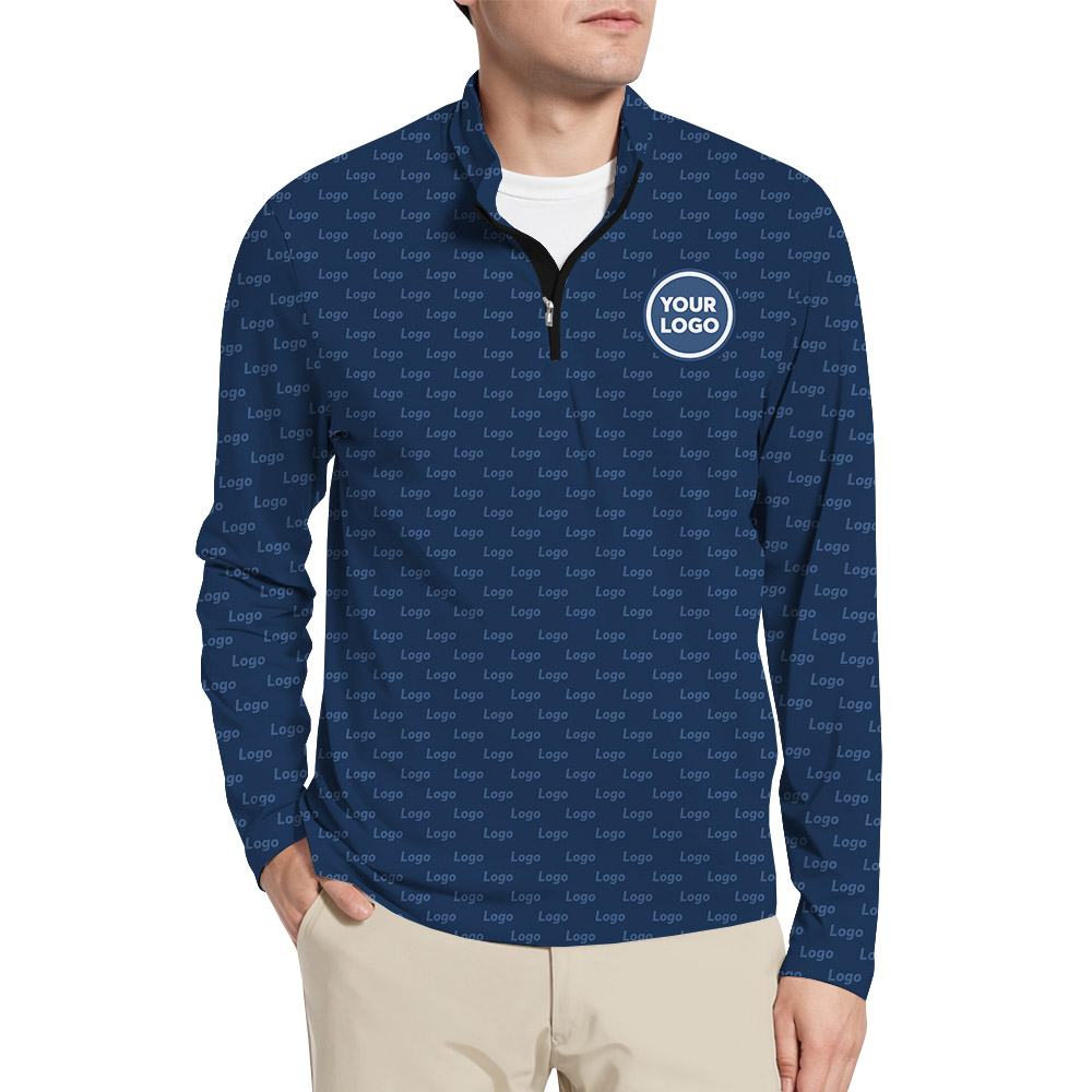 Custom Small Logo Men's Half Zip Pullover - variant image 1