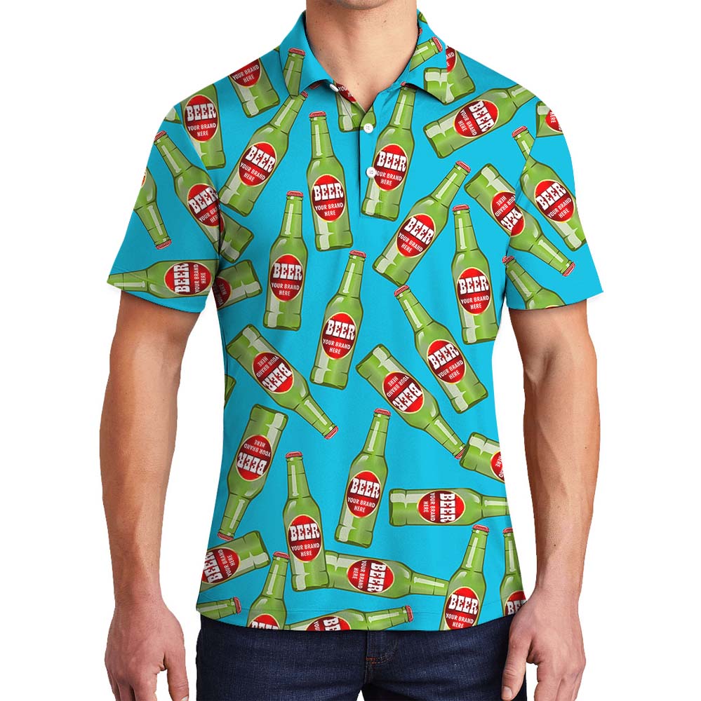 Beer Inspired Collared Polo Shirt With Custom Logo - variant image 1