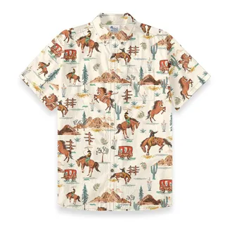 Western Cowboy Aloha Button Down Cotton Shirt