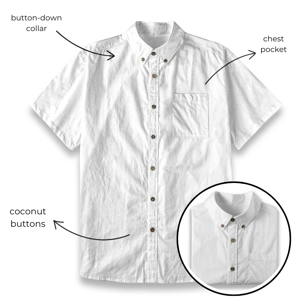 Bigfoot Playing Golf Button Down Aloha Shirt Cotton