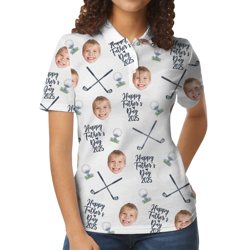 Funny Custom Face Father's Day Polo Golf Shirt
