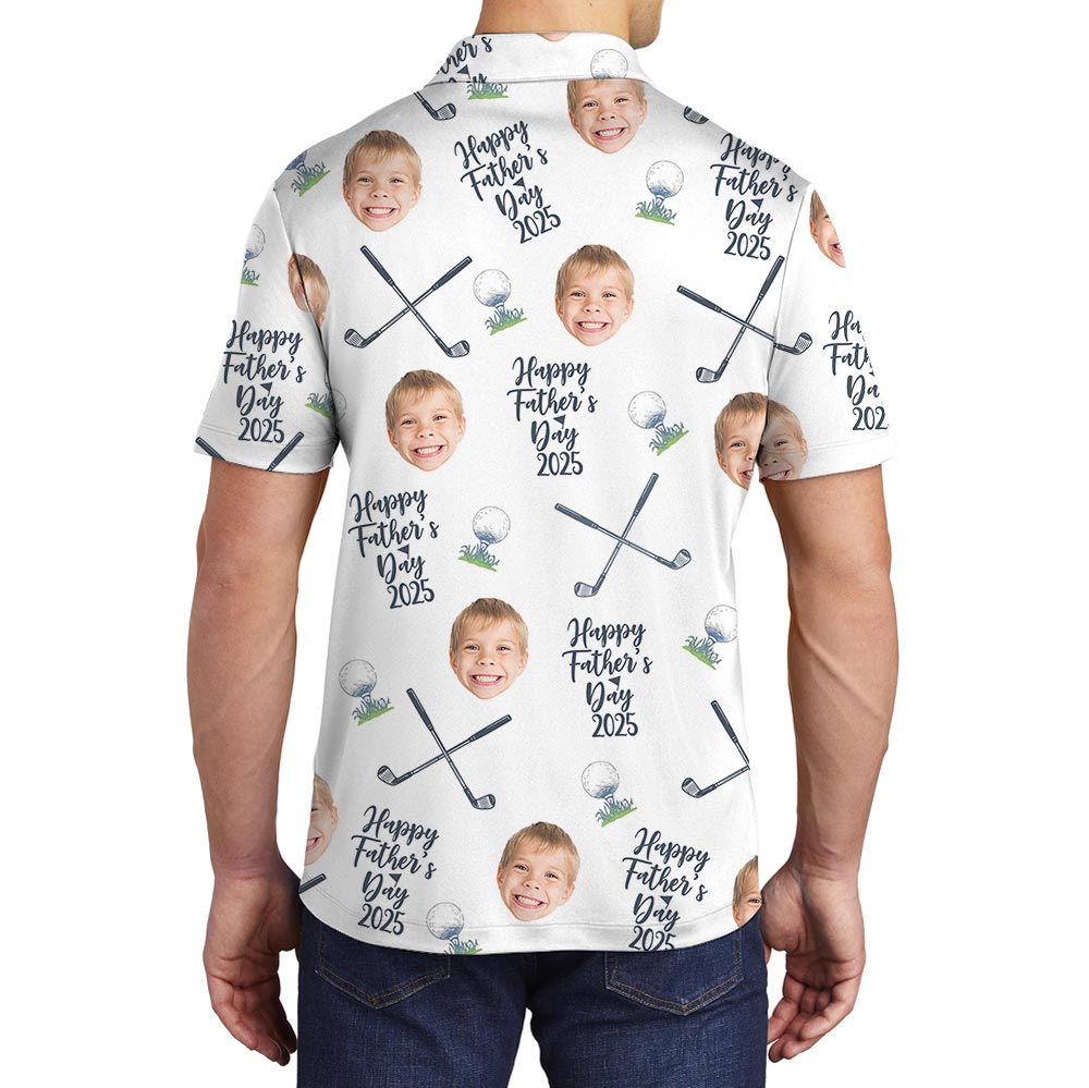 Funny Custom Face Father's Day Polo Golf Shirt