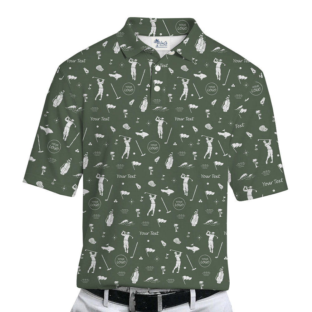 Custom Golf Polo Shirt With Small Logo And Text