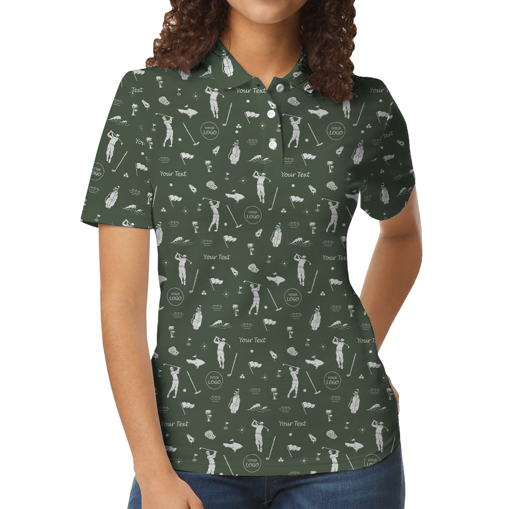 Custom Golf Polo Shirt With Small Logo And Text