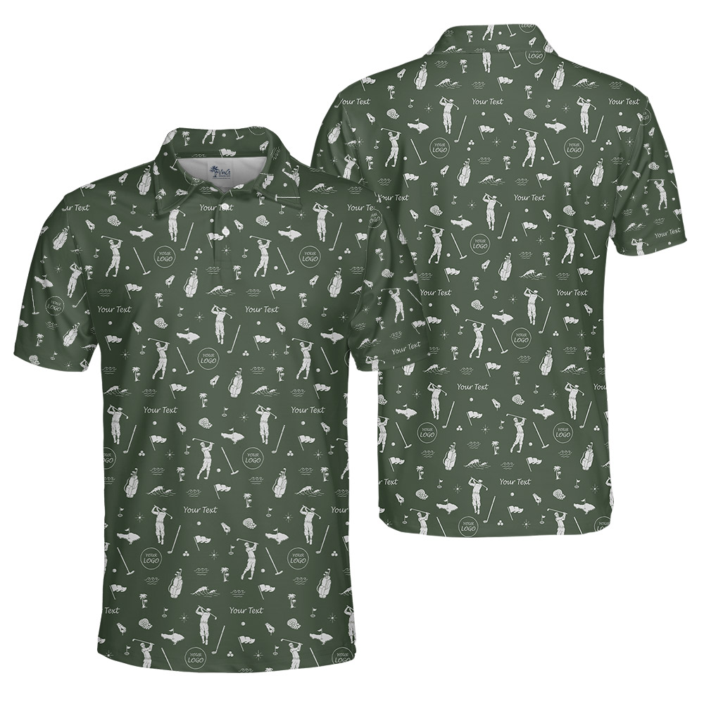 Custom Golf Polo Shirt With Small Logo And Text