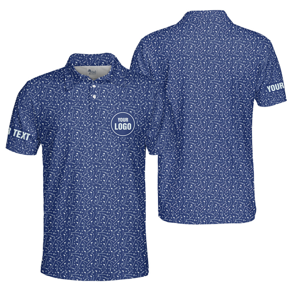 Personalized Golf Logo Polo Shirt For Team Navy