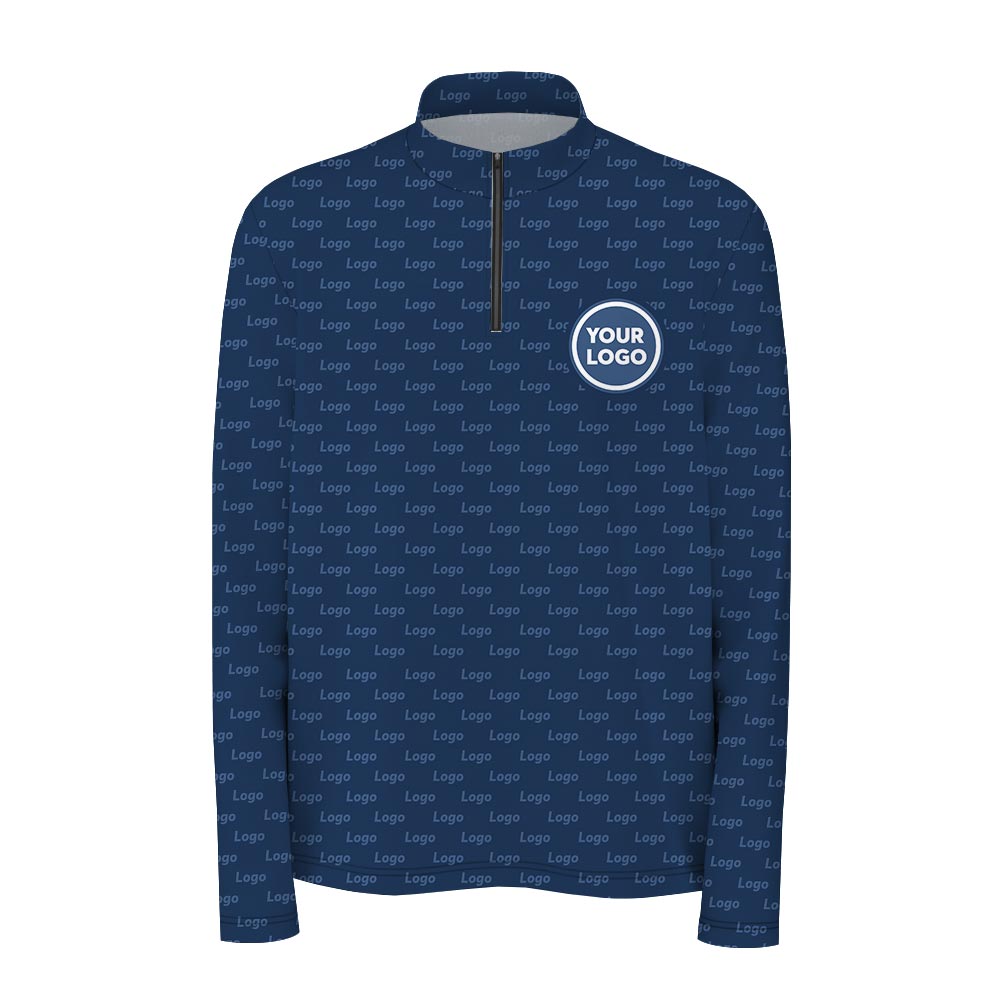 Custom Small Logo Men's Half Zip Pullover