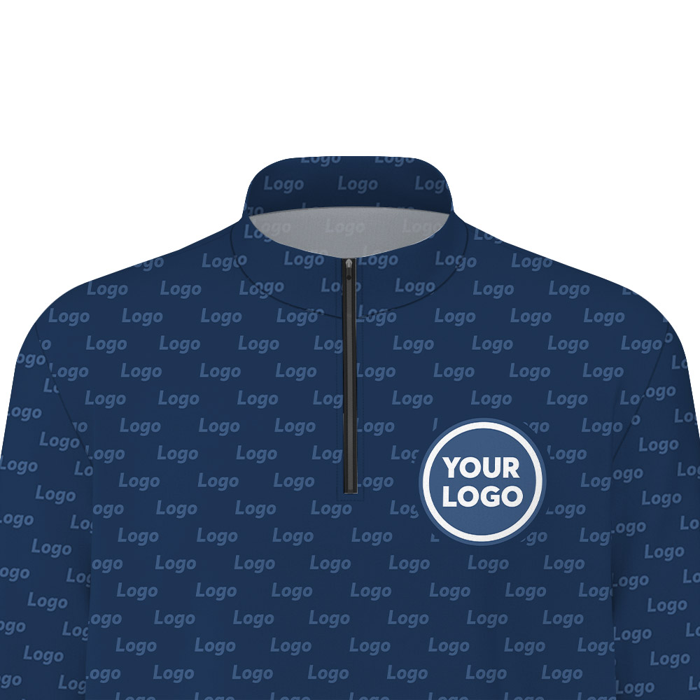 Custom Small Logo Men's Half Zip Pullover