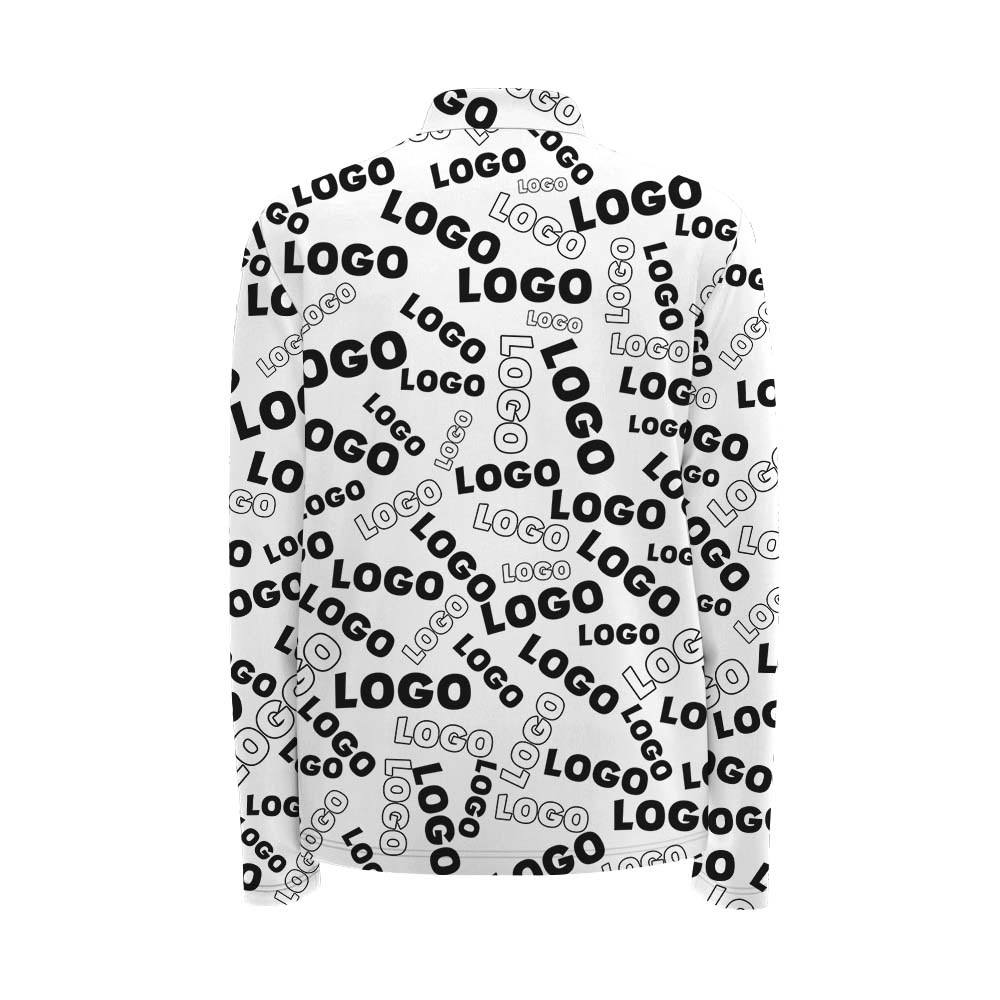 Custom Logo Men's Zip Pullover With Preview
