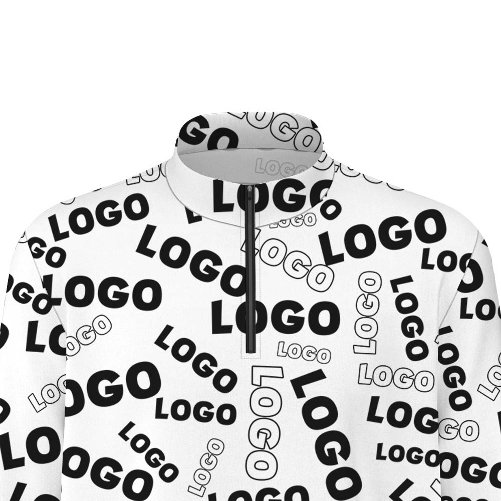 Custom Logo Men's Zip Pullover With Preview