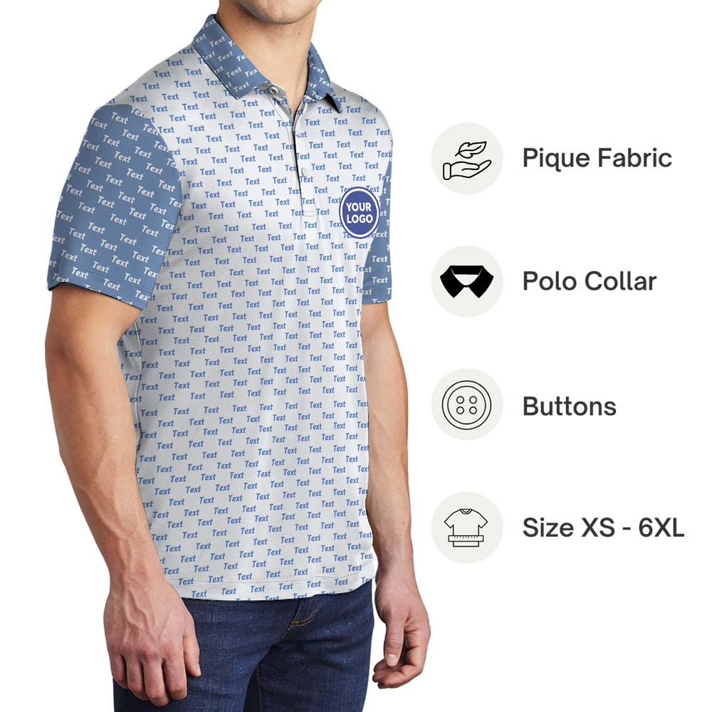 Custom Logo Color Block Polo Shirt With Preview