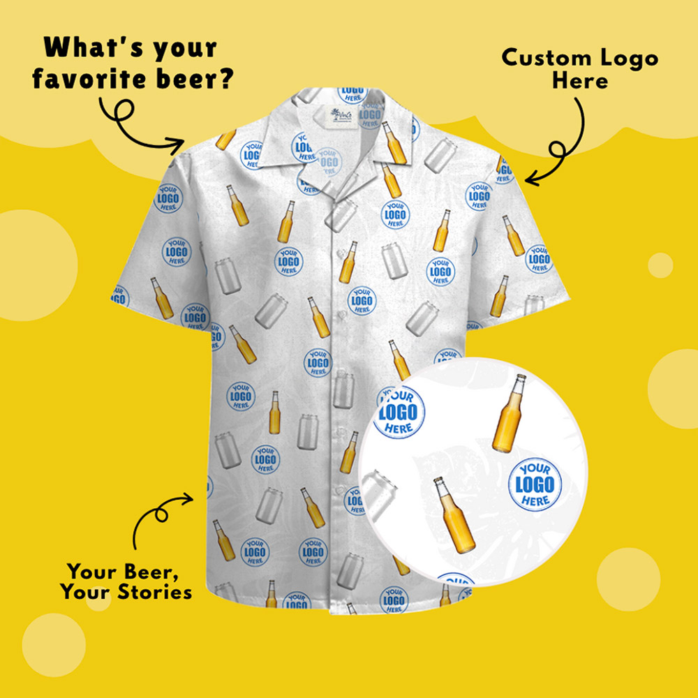 Custom Logo Beer Theme Hawaiian Shirt With Preview