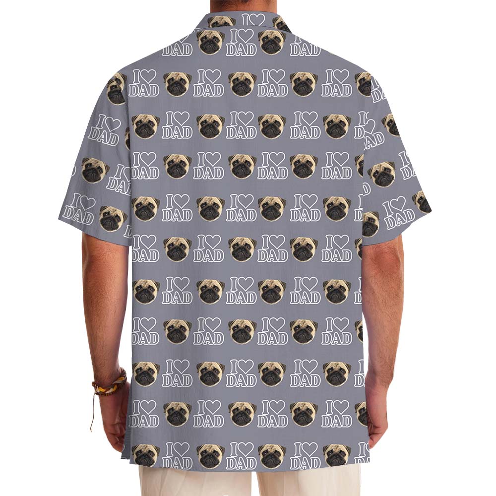 I Love Dad Custom Face And Color Hawaiian Shirt