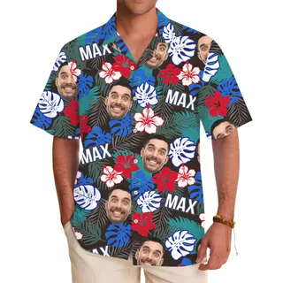 Custom Face And Name Tropical Hawaiian Shirt