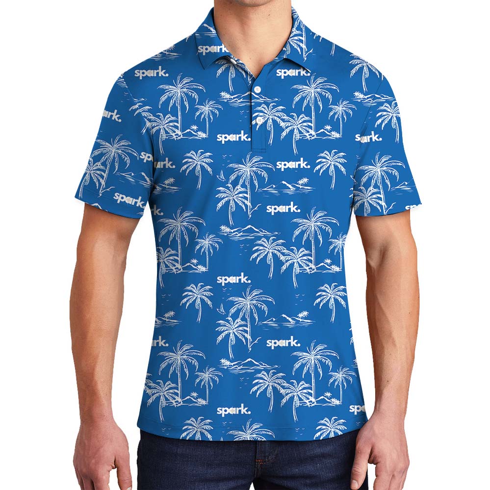 Custom Logo Palm Tree Navy Polo Shirt - variant image 1