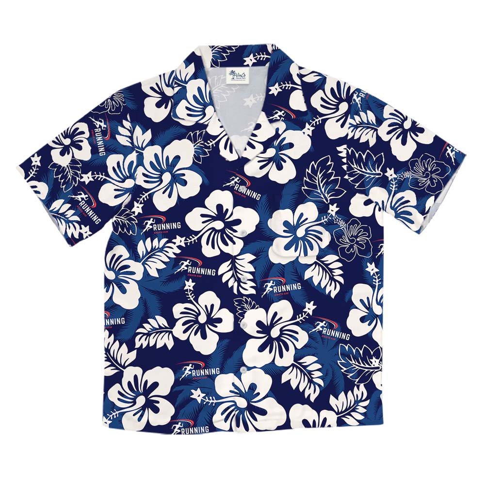 Blue Hawaiian Shirt With Custom Logo